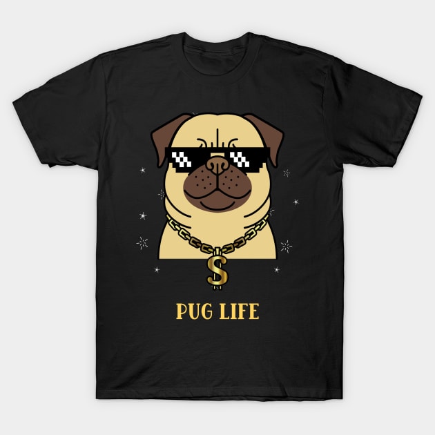 Pug life, funny cartoon dog T-Shirt by Rdxart